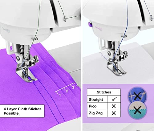 Akiara - Makes Life Easy Tailoring Mini Sewing Machine for Home Tailoring Use | Mini Silai Machine (White & Purple) 3