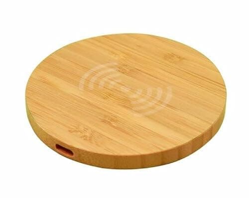 Wooden Wireless Charger Fast Charging Pad | Bamboo Finish Qi Charger for iPhone & Samsung | Slim & Portable Wireless Charging Pad for Home & Office 3