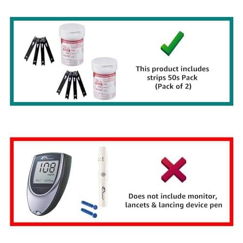 Dr. Morepen BG-03 Blood Glucose Test Strips 50s Pack (Pack of 2) 2