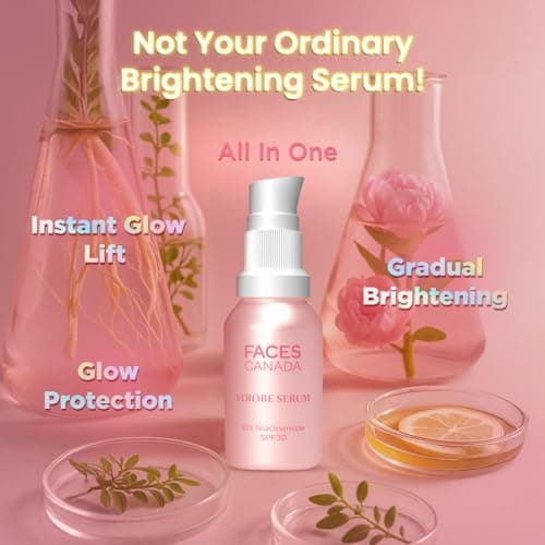 FACES CANADA Glowing Skin Combo - Strobe Cream - Rose Gold, 18ml + Strobe Serum Mini, 15ml with SPF 30 Sunscreen | Removes Dark Spots & Hyperpigmentation | Instant Illumination & Hydration | Glowing M 2