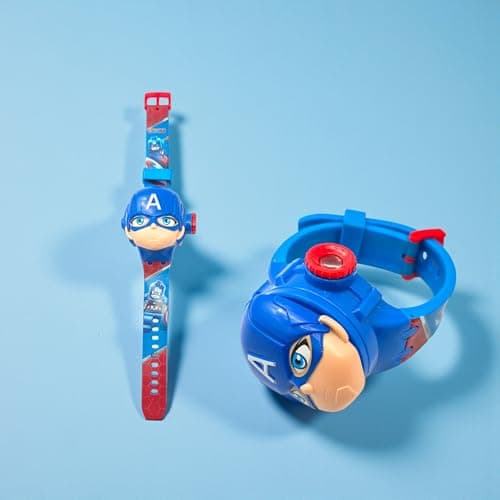 Fiddlys Kids Projection Watch Toy – Cartoon Digital Watch with 6 Image Projector, Adjustable Strap, Birthday Return Gift for Boys & Girls Age 3+ (Blue) 4