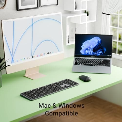 ZEBRONICS K5002MW Slim Wireless Keyboard with in-Built Battery, Copilot AI Key, Windows | Mac | iOS | Android, Scissor Switch, 3 Bluetooth + 2.4Ghz, 109 Keys, 13 Multimedia Keys, Type C Charging 5