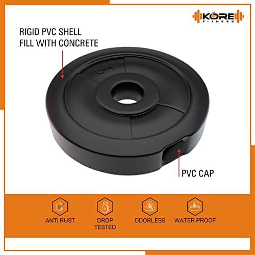 Kore 20 KG PVC-DM COMBO16 (3Kg X 4 Plates + 2Kg X 4 Plates) Home Gym Dumbbells Kit, Black 4