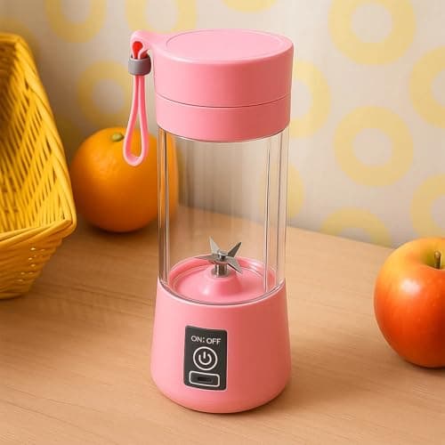 Portable Blender (Rechargeable), Heavy Duty Juicer, 6 Blades, Mini Handheld Fruit Hand Mixer for Home & Outdoor Use