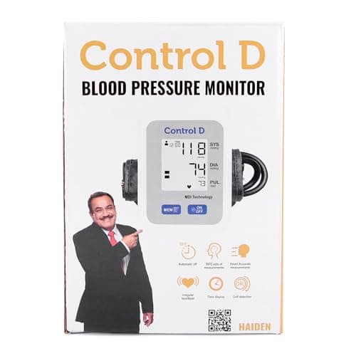 Control D Quick MDI Digital Blood Pressure Monitor with Type-C Port, Fully Automatic BP Machine for Home and Clinic Use, 99x2 Dual User Memory, Irregular Heartbeat Detection, 22-36cm Cuff 5