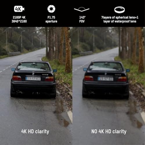 HIKVISION 4K Dual Channel Dashcam for car | ADAS Alerts | Voice Control | Night Vision F1.75 Aperture | G-Sensor | 143° Wide Angle | Loop Recording | Built in WiFi | Supports 256GB | C8(2CH) 2