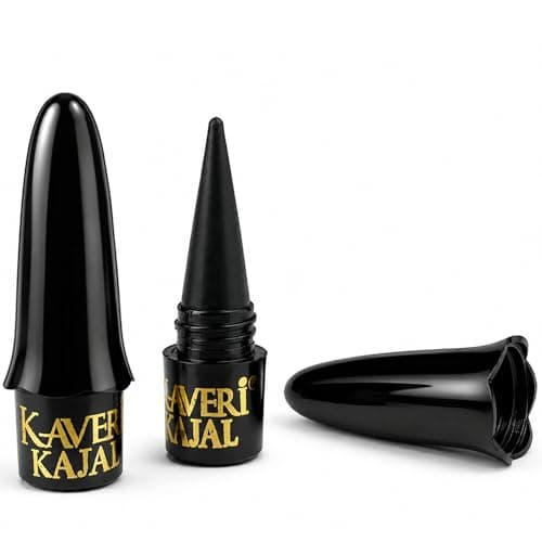 Kaveri Black Kajal | Smudge-Proof Long-Lasting Eye Kohl | Herbal Formula for Sensitive Eyes | Vegan Chemical-Free | (Pack of 2) 4g