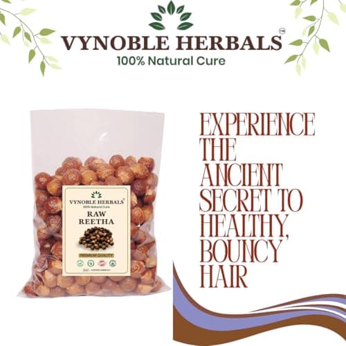 VYNOBLE HERBALS 100% Natural Raw Reetha Nuts | 1 Kg Premium Aritha / Ritha / Soapnut (Sapindus trifoliatus) Whole Nuts | For Hair Wash, Natural Shampoo, Scalp Cleansing & Skin Care | Chemical-Free | F 4