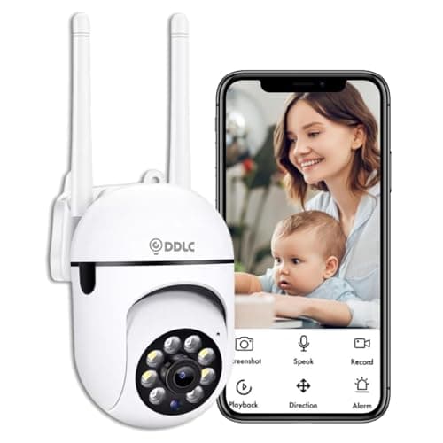 DDLC 4MP Smart WiFi Outdoor PTZ CCTV Camera | 360° Pan Tilt | Color Night Vision | Motion Detection | Two Way Audio | Wireless Home Security Camera with Mobile App V380 Pro (Mini PTZ)