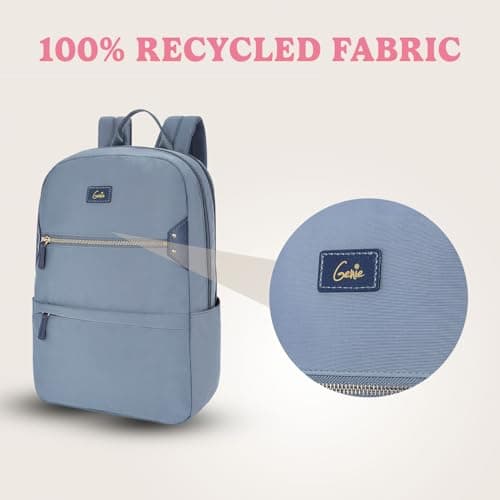 Genie Brooklyn Laptop Backpack for 15.6 Inch Laptop, Blue | Spacious College & Office Backpack for Women & Girls 5