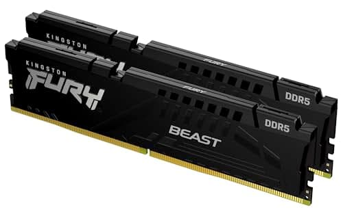 Kingston Fury Beast KF556C36BBEK2-64 DDR5 64GB (2x32GB) 5600MT/s CL36 DIMM Desktop Gaming Memory Kit with 2 AMD EXPO and Intel XMP Black