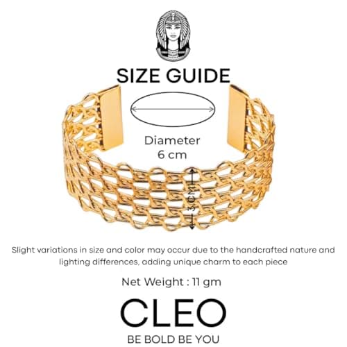 CLEO Be Bold Be You Premium Gold Plated Wrist Adjustable Cuff Bracelet Kada for Women | Stylish Anti-Tarnish Hypoallergenic Open Bangle | Rakhi Gift for Sister 5