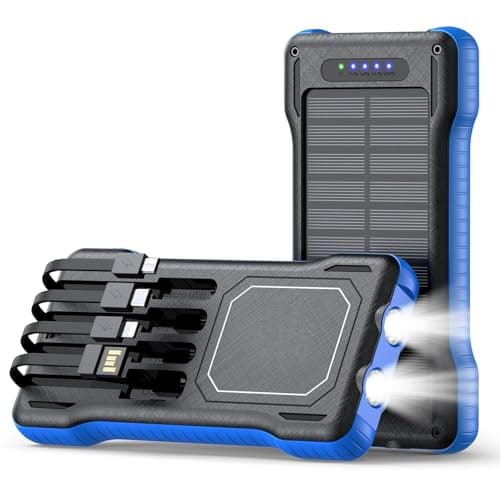 LRSA Solar Power Bank, 20000mAh, with Built-in Cables, LED Flashlight, for Camping and Outdoor Use 3