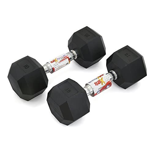 RUBX Rubber Coated Professional Exercise Hex Dumbbells (Pack of Two) 15 Kg x 2pc (Total = 30 kg) 3