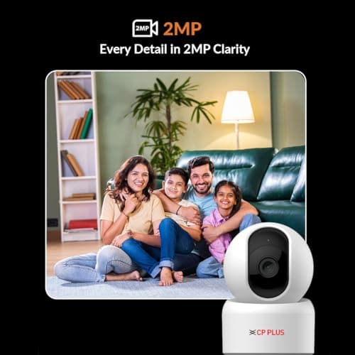 CP PLUS 2MP Full HD Wi-Fi CCTV Camera for Home with Motion Tracking | Smart Detection Suite | Night Vision | Cloud Recording | View & Talk | Supports OK Google | CTC Cyber Secure | CP-E25Q 3