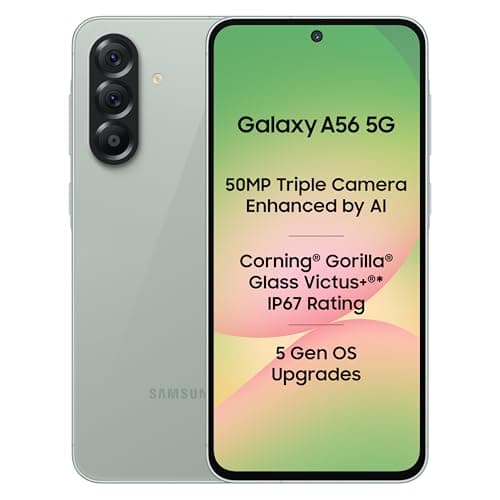Samsung Galaxy A56 5G (Awesome Olive, 8GB, 128GB) | Awesome Intelligence: Circle to Search, Intelligent Editing | Awesome 6 OS & 6 Years Security Updates | IP67