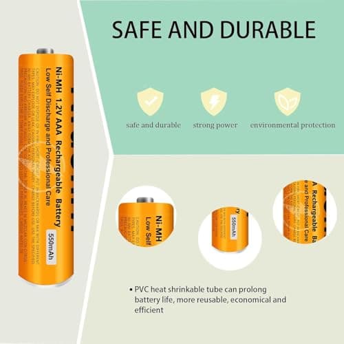 4 Pack NI-MH AAA Rechargeable Battery for Panasonic, 1.2V 830mah AAA Rechargeable Batteries for Cordless Phones Handset, Remote Controls, Electronics 4