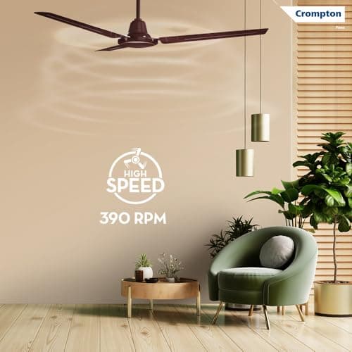 Crompton SUREBREEZE SEA SAPPHIRA 1200 mm Ceiling Fan for Home | BEE Star Rated Energy Efficient Fan | Superior Air Delivery | HighSpeed | 2 Years Warranty | (Lustre Brown), Pack of 1 3