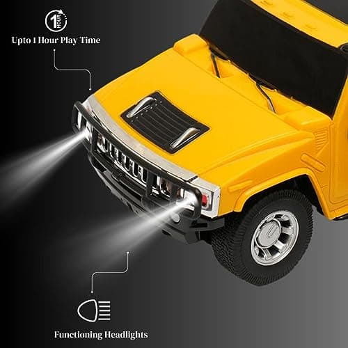 ROAD BURNER Rechargable Remote Control Car for Kids - Hummer H2 - Full Function R/C - Proudly Made in India - 1:24 Scale - Pack of 1 in Yellow 4