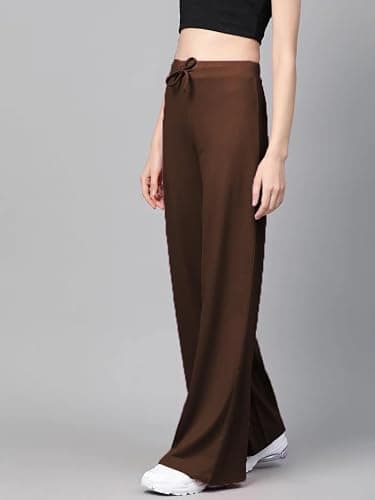 SAKHWALA Woman's & Girl's Regular Loose Fit High Rise Track Pants Casual Wear/Pyjama (In, Alpha, 2Xl, Regular, Dark Brown) 3
