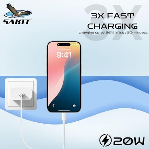 RAVIAD 20W Original (MFi-Certified) Super Fast Charger Adapter & Lightning Cable, Compatible with iPhone 14/14 Plus/14 Pro/14 Pro Max/13/12/11/X/8/7 Series, Fast Charging PD Wall Charger by Sakit 2