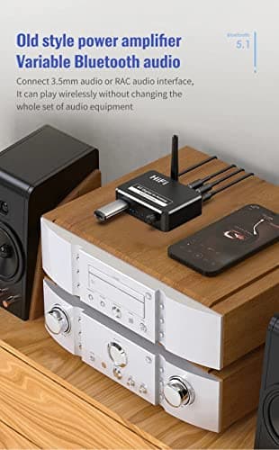 MICROWARE Bluetooth 5.1 Audio Receiver Digital to Analog Converter 3.5mm AUX RCA U-Disk Optical Jack Stereo Wireless Adadper 5