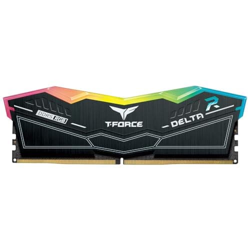TeamGroup T-Force Delta RGB 16GB 6000MHz (6000MT/s) CL38 Black DDR5 Desktop Gaming Memory, Metal Heatsink, ARGB Sync, ECC, XMP 3.0/EXPO, Compatible With Intel/AMD CPU, High Performance Low Latency RAM