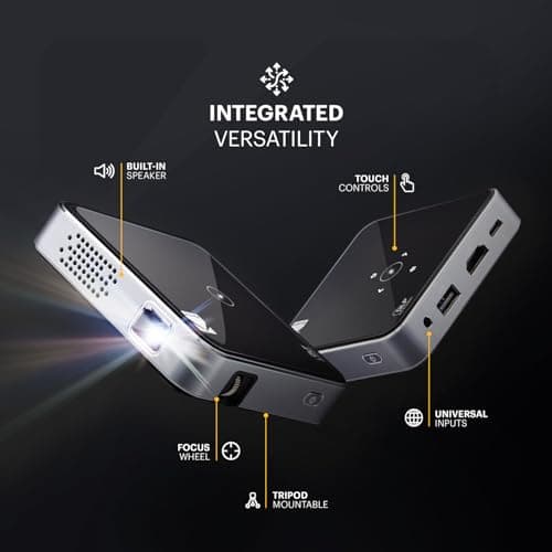 Kodak Ultra Mini Portable Projector -1080p HD support Black LED DLP Rechargeable Pico Projector - 100" Display, Built-in Speaker - HDMI, USB and Micro SD - Compatible with iPhone iPad, Android 2