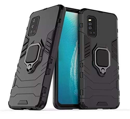 Designerz hub Back Cover for Silicone_Vivo IQOO 3(Armor Defender) Black