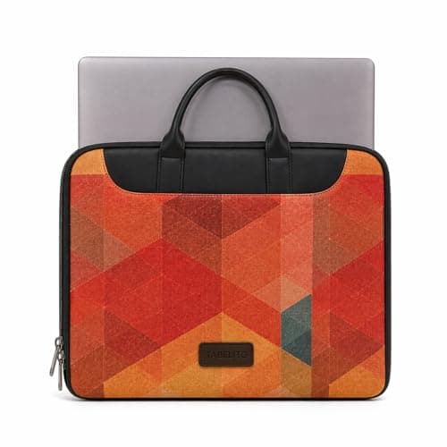 Tabelito Designer Printed Laptop Sleeve for Women (13–15.6 Inch) | Jute & Vegan Leather Office Handbag | Lightweight Stylish Work Bag with Handle 2