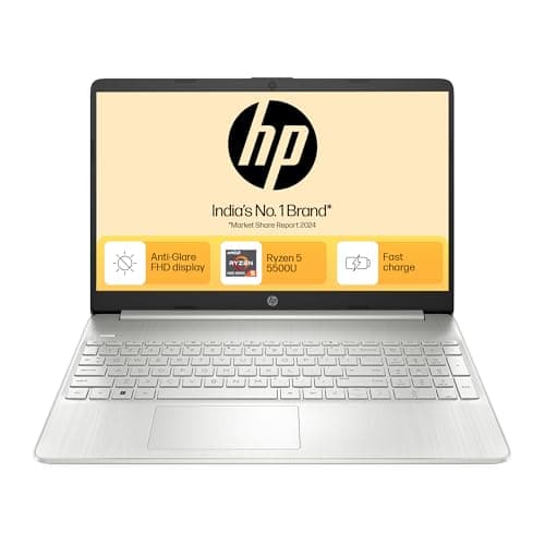 HP 15s, AMD Ryzen 5 5500U (8GB DDR4, 512GB SSD) FHD, Anti-Glare, 15.6''/39.6 cm, Win 11, Office 21, Silver, 1.69 kg, eq2144AU/eq2304AU, AMD Radeon Graphics, HD Camera, Dual Speakers Laptop