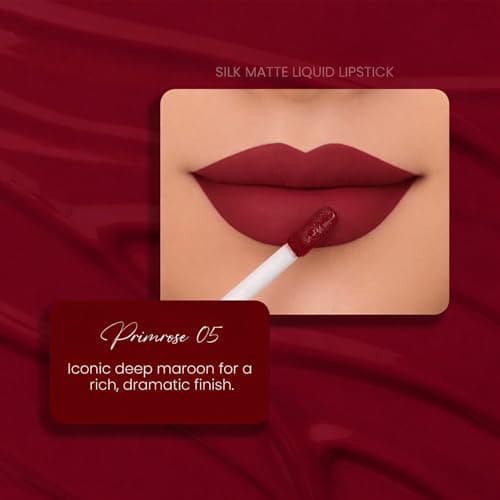 Parul Garg Beauty Silk Matte Liquid Lipstick | Long-Lasting & Smudge-Proof | Soft Matte Finish | Vegan & Clean Beauty | Hydrates with Shea Butter & Vitamin E (Primrose, 3 ml) 2