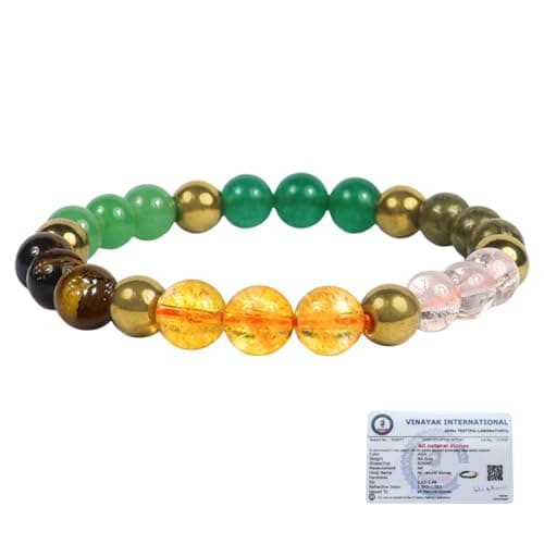 Reiki Crystal Products Certified Dhan Yog Bracelet Attracts Wealth and Financial Prosperity | Certificate of Authenticity | Wealth, Money Magnet, Dhanyog Bracelet for Men & Women