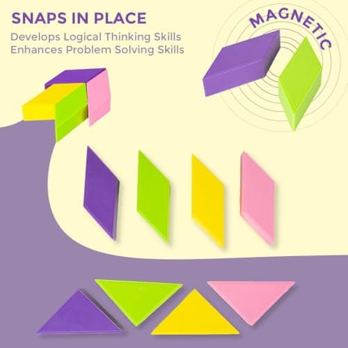 Ratna's Magnetic Tangram Brain Booster Children's Games | Magnetic Puzzle for Kids | Educational Travel Toys for Kids 3 Years & Above | Gift for Boys Girls 2