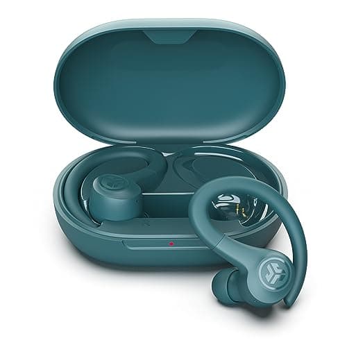 JLab Go Air Sport TWS Sports Earbuds - Bluetooth Earphones True Wireless, 32+ Hour Playtime Gym Headphones, Running & Workout in Ear Buds with Ear Hooks, C3 Clear Calling, EQ3 Sound, Teal
