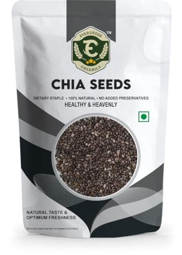 Evergreen Organics Organic Chia Seeds – Rich in Omega-3 & Supports Healthy Digestion 200GM