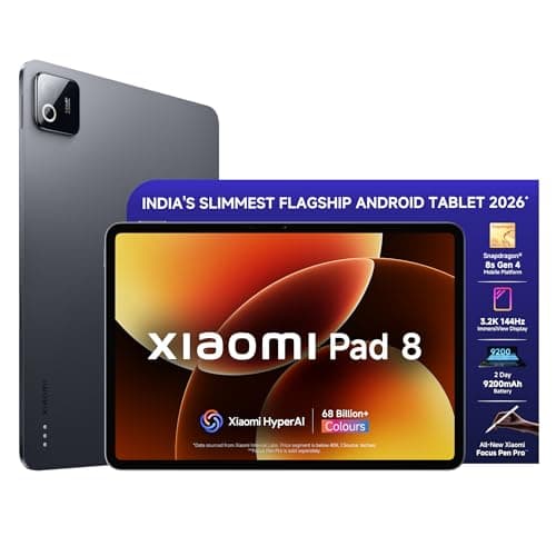 XIAOMI Pad 8 [Smartchoice] Flagship Snapdragon 8s Gen 4 |11.2" 3.2K Display | 12GB, 256GB | Ultra Slim Metal Design | 9200mAh Battery | 68 Bn+ Colours HyperAI | Wi-Fi 7 | Graphite Grey