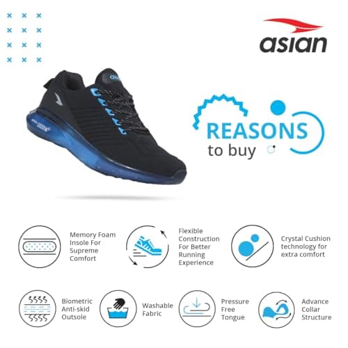 ASIAN Crystal-13 Sports & Casual Shoes with Crystal Cushion Technology Lightweight Sneaker for Men & Boys,UK 8 5