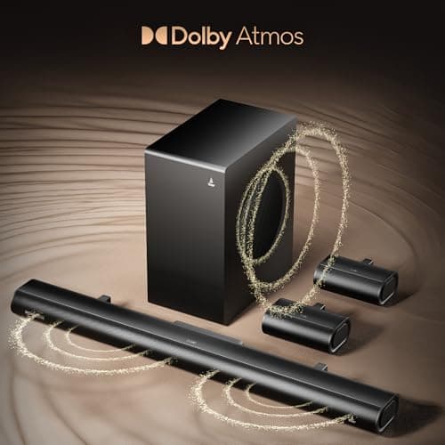 Boat Aavante Prime 5.1 5000DA, Dolby Atmos, 500W, 5.1CH w/Wired Subwoofer & Wired Satellites, Multi Compatibility, Bluetooth Sound bar, Home Theatre Soundbar Speaker (Premium Black) 2