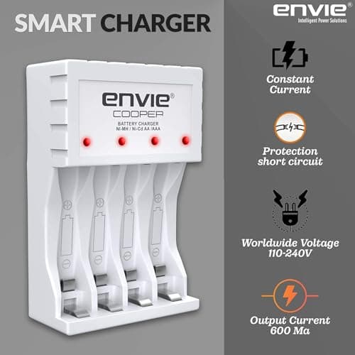 ENVIE® (ECR 20 MC+4xAA3200) Rechargeable Battery Charger for AA & AAA Ni-mh/Ni-Cd with AA3200 Infinite Plus 4PL Rechargeable Batteries 3
