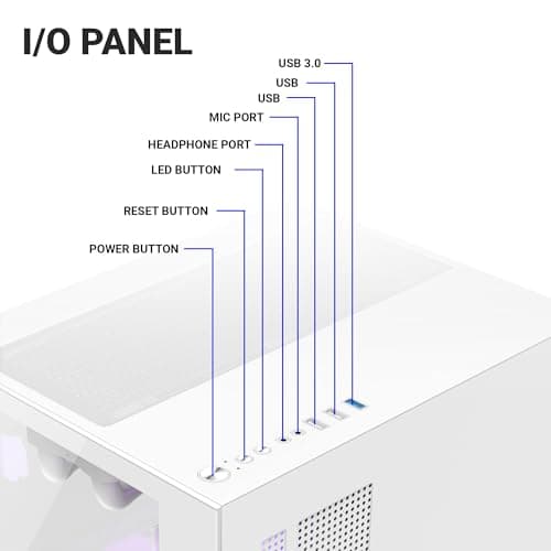 Ant Esports Crystal Z2 Mid-Tower Computer Case/Gaming Cabinet – White | Support Micro-ATX, Mini-ITX | Pre-Installed 3 ARGB Infinity Mirror Fans 5