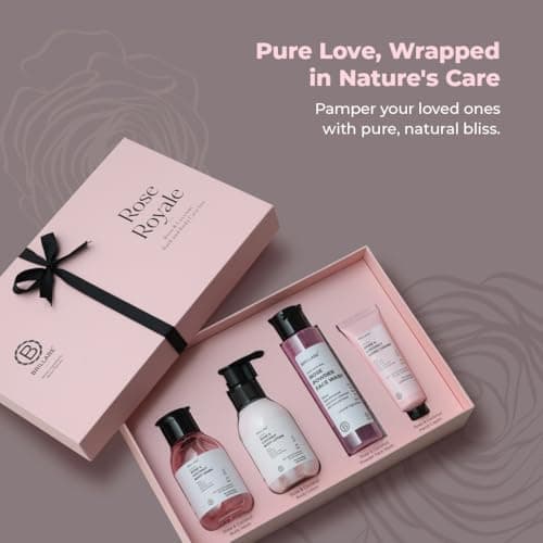 Brillare Rose Royale Gift Box | Rose Body Wash, Body Scrub, Face Wash & Face Scrub | Luxurious Skincare for All Skin Types | Perfect Gift for Special Occasions (Pack of 4) 3