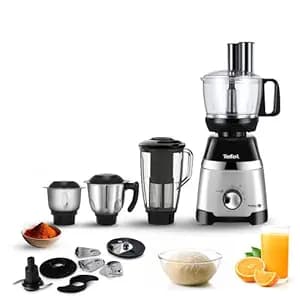 Tefal Chef Assist 800 W Mixer Grinder,Juicer and Food Processor | Dough Maker 15-in-1 Versatile Appliance| Powerful 800W Motor | 4 Jars and 7 blades| Europe’s No.1 Blending Brand | 3-Year Warranty