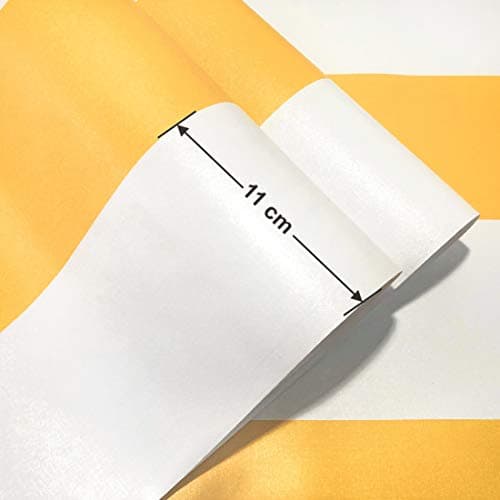 Wolpin Wall Stickers DIY Wallpaper for Home Décor (45 cm x 10 m), Vertical Stripes Office Stylish Design, Self Adhesive, Yellow 3