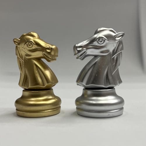 SNAPPSY 32Pcs Chess Pieces Educational Brain Teaser Gold and Silver Chess Game Pawns 4