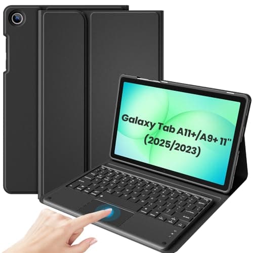 ProCase Touchpad Keyboard Case for 2025 11" Galaxy Tab A11+ / 2023 Tab A9+ (5G/Wi-Fi); Detachable Wireless Type-C Charging Keyboard Folio Cover for Galaxy Tab A11 Plus / A9 Plus 11-Inch -Black