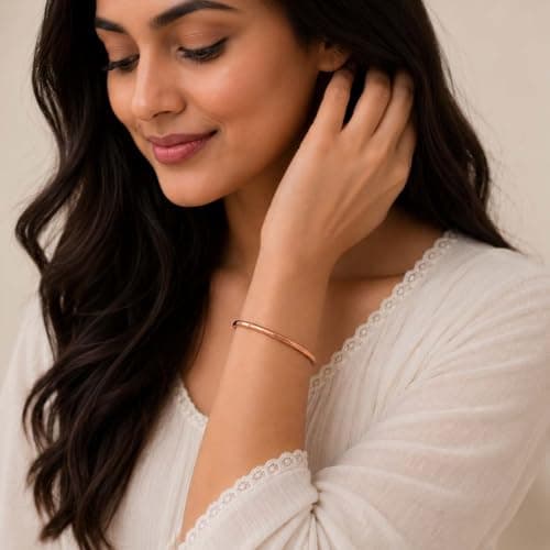 SHINDE EXPORTS Pure Copper Bracelet for Men & Women | Handmade Copper Kada | Adjustable Open Cuff Bangle | 3.5 mm Copper Rod | 6.7 cm Inner Diameter | Lightweight 20 g Copper Wrist Bracelet | Made in  2
