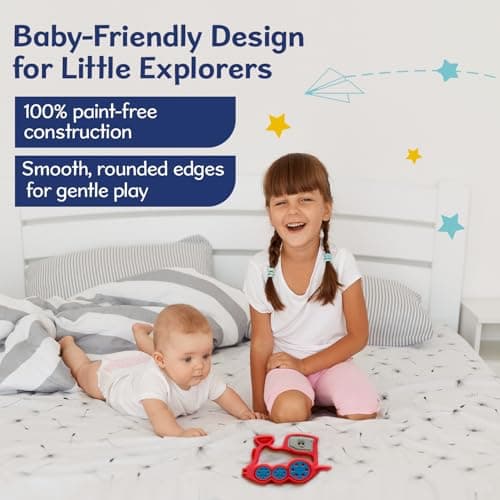 Chicco 123 Train | Rattle for 3 to 18 months|Easy-Grip Baby Toy with Soft Teething Paws & Rattling Sound| Soothes Gums & Stimulates Senses | Paint-free 5
