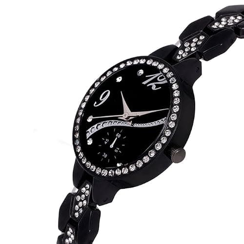 Acnos® Premium Black Diamond Analogue Watch for Women Pack of - 1(FX309) 2