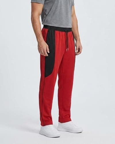 2 Tone Colour Nylone Men’s Jogger Pants with Drawstring Waist | Relaxed Fit Track Pants with Deep Pockets | Casual Gym Sports Wear Lower for Men (in, Numeric, 28, Regular, Red & Black) 2